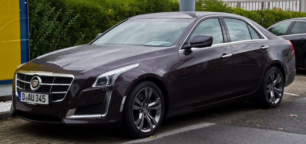 2014 Cadillac CTS. Photo by: M93. https://en.wikipedia.org/wiki/Cadillac_CTS#/media/File:Cadillac_CTS_2.0_Turbo_Luxury_(III)_%E2%80%93_Frontansicht,_5._September_2015,_D%C3%BCsseldorf.jpg